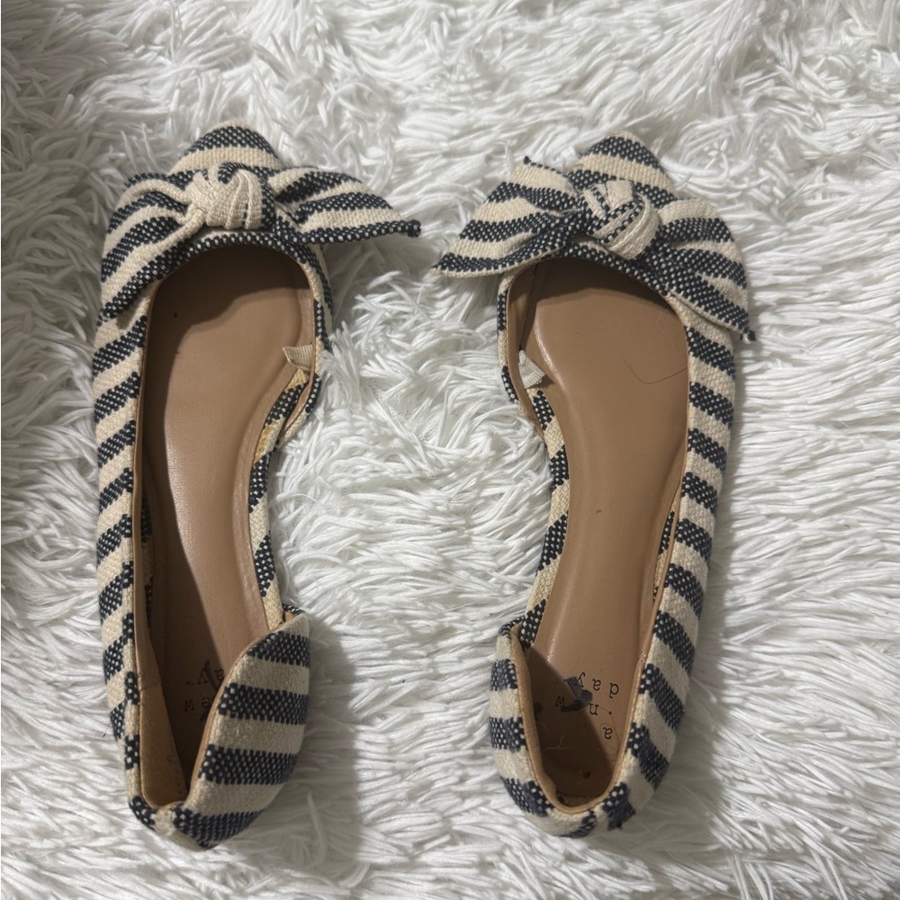 Stripe Bow flats